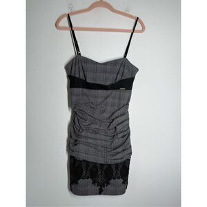 RINASCIMENTO Mini Dress Lace Trim Spaghetti Straps Ruched Front Sz S See Notes